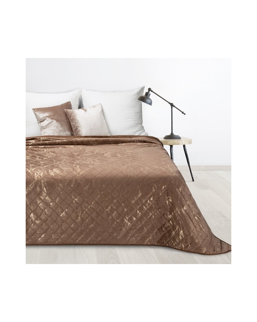 Narzuta velvet 200x220 Luiz 6 ciemnobeżowa/złota Eurofirany