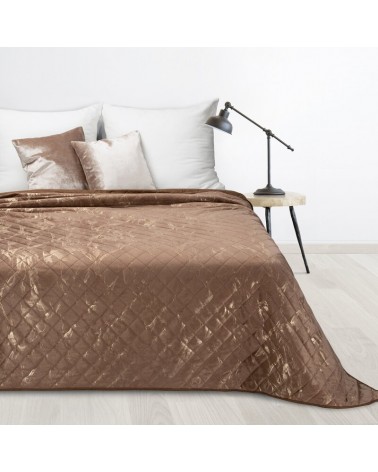 Narzuta velvet 200x220 Luiz 6 ciemnobeżowa/złota Eurofirany