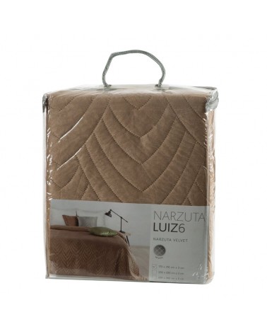 Narzuta velvet 200x220 Luiz 6 ciemnobeżowa/złota Eurofirany