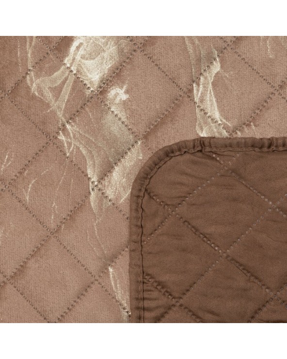 Narzuta velvet 200x220 Luiz 6 ciemnobeżowa/złota Eurofirany