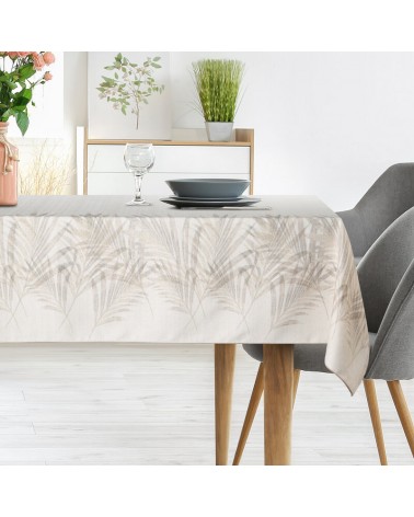 Obrus z lnem 145x300 Ines 11 beżowy Eurofirany