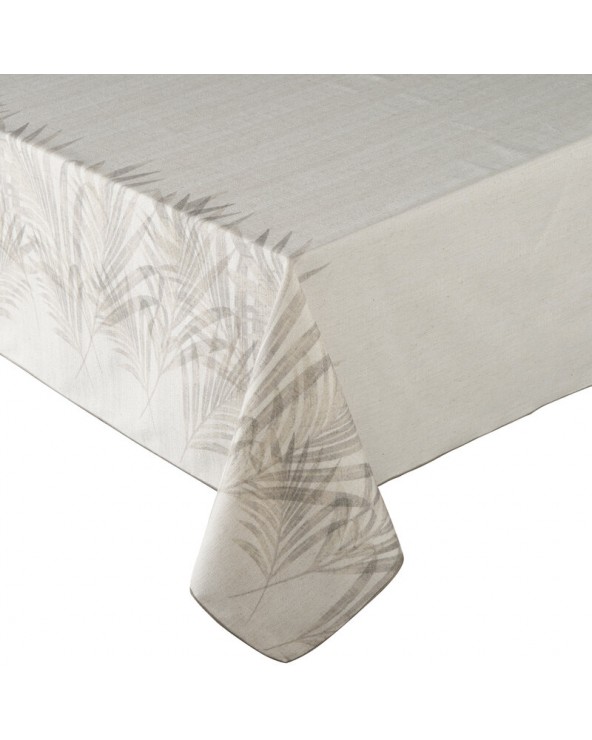 Obrus z lnem 145x300 Ines 11 beżowy Eurofirany