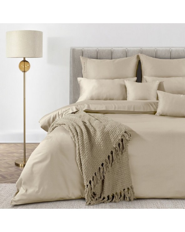Pościel makosatyna 200x220 + 2x70x80cm Elegant 1D beżowa Eurofirany