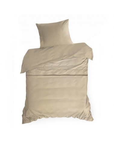 Pościel makosatyna 200x220 + 2x70x80cm Elegant 1D beżowa Eurofirany