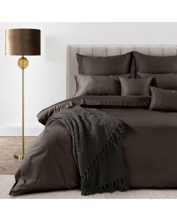 Pościel makosatyna 160x200 + 2x70x80cm Elegant 1G brązowa Eurofirany