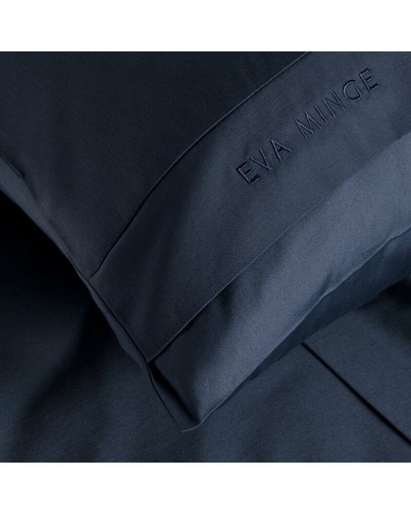 Pościel makosatyna 160x200 + 2x70x80cm Elegant 1F granatowa Eurofirany