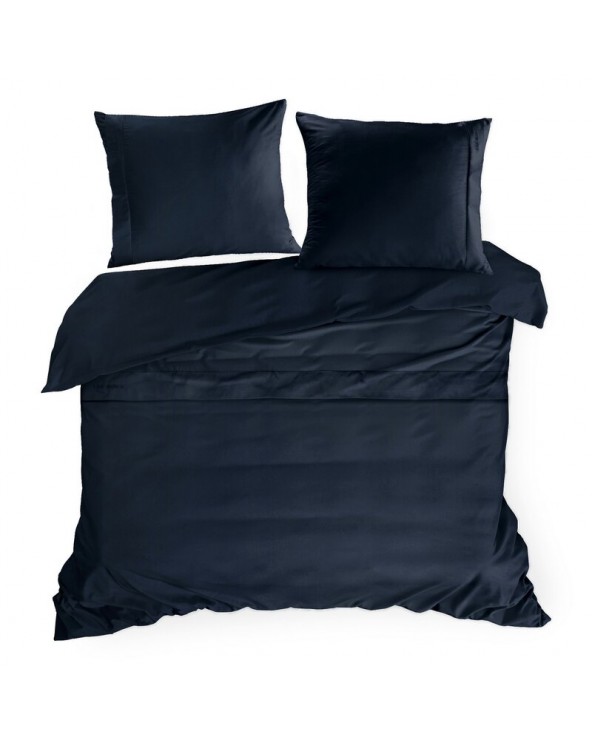 Pościel makosatyna 200x220 + 2x70x80cm Elegant 1F granatowa Eurofirany
