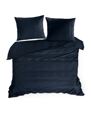 Pościel makosatyna 200x220 + 2x70x80cm Elegant 1F granatowa Eurofirany