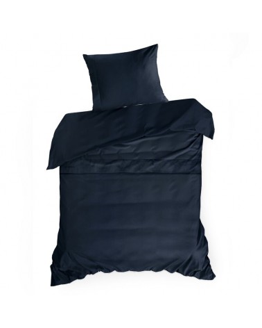 Pościel makosatyna 200x220 + 2x70x80cm Elegant 1F granatowa Eurofirany
