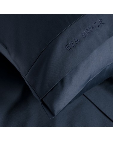 Pościel makosatyna 200x220 + 2x70x80cm Elegant 1F granatowa Eurofirany