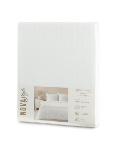 Pościel adamaszek 160x200 + 2x70x80 Vera biała Eurofirany