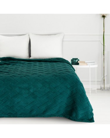 Koc pluszowy 150x200 Caro ciemnozielony Eurofirany