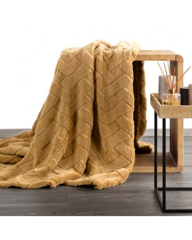 Koc pluszowy 150x200 Caro miodowy Eurofirany