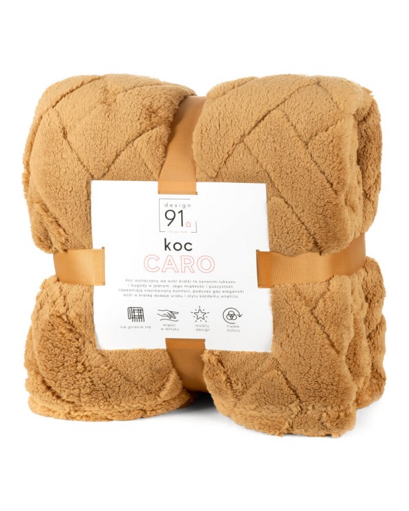 Koc pluszowy 150x200 Caro miodowy Eurofirany