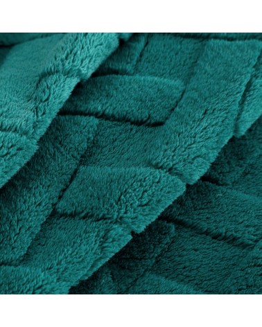 Koc pluszowy 170x210 Caro ciemnozielony Eurofirany