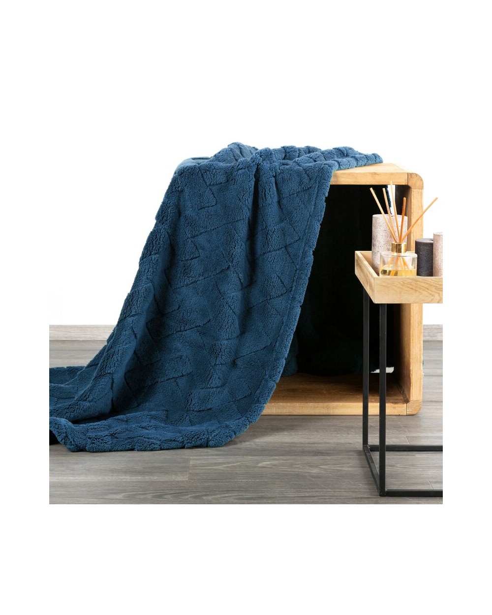 Koc pluszowy 170x210 Caro granatowy Eurofirany Koc pluszowy 170x210 Caro granatowy Eurofirany