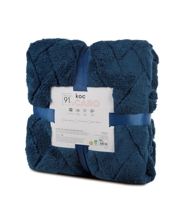 Koc pluszowy 170x210 Caro granatowy Eurofirany Koc pluszowy 170x210 Caro granatowy Eurofirany