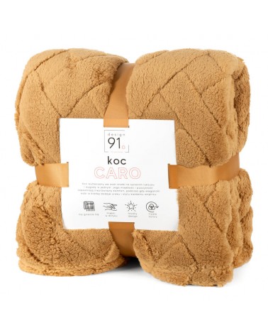 Koc pluszowy 170x210 Caro miodowy Eurofirany