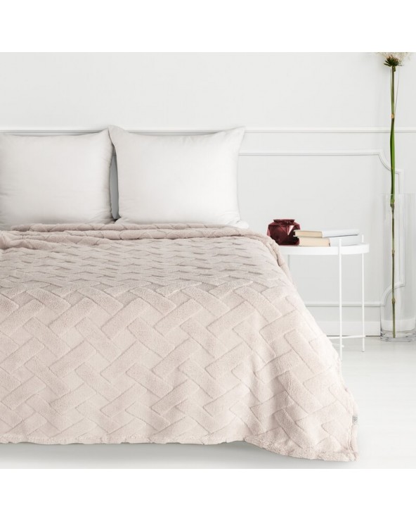 Koc pluszowy 200x220 Caro beżowy Eurofirany Koc pluszowy 200x220 Caro beżowy Eurofirany