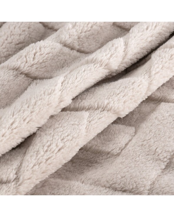 Koc pluszowy 200x220 Caro beżowy Eurofirany Koc pluszowy 200x220 Caro beżowy Eurofirany