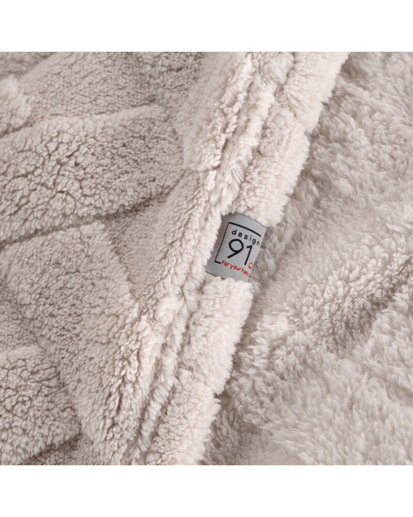 Koc pluszowy 200x220 Caro beżowy Eurofirany Koc pluszowy 200x220 Caro beżowy Eurofirany