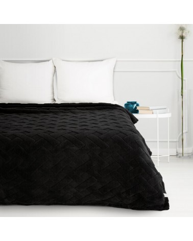 Koc pluszowy 200x220 Caro czarny Eurofirany