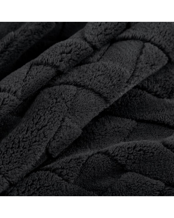 Koc pluszowy 200x220 Caro czarny Eurofirany Koc pluszowy 200x220 Caro czarny Eurofirany