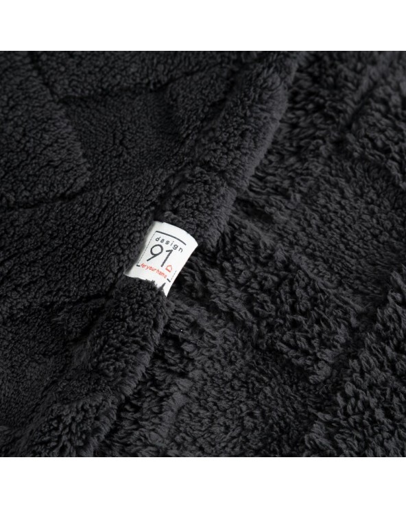 Koc pluszowy 200x220 Caro czarny Eurofirany Koc pluszowy 200x220 Caro czarny Eurofirany