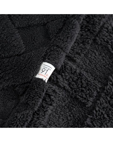 Koc pluszowy 200x220 Caro czarny Eurofirany