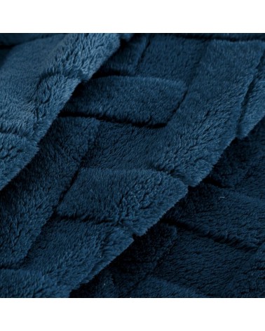 Koc pluszowy 200x220 Caro granatowy Eurofirany
