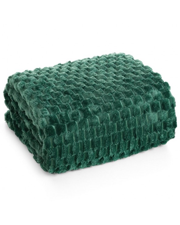 Koc pluszowy 150x200 Cindy 6 ciemnozielony Eurofirany