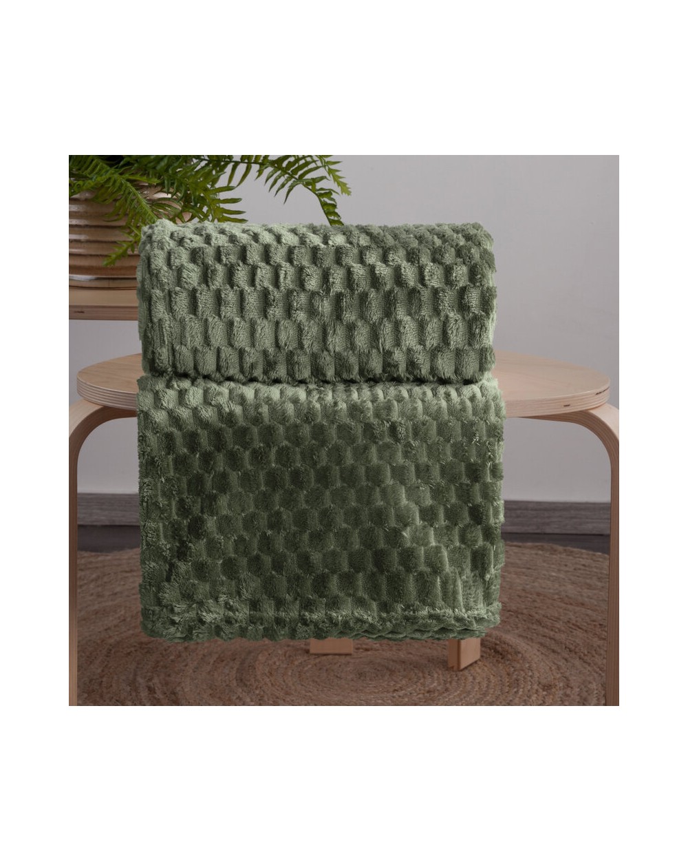 Koc pluszowy 150x200 Cindy 6 oliwkowy Eurofirany