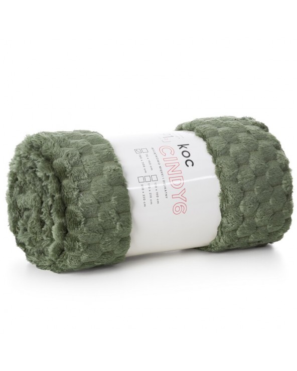 Koc pluszowy 150x200 Cindy 6 oliwkowy Eurofirany