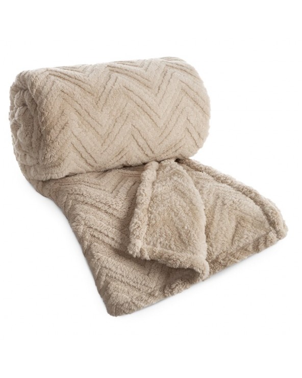 Koc pluszowy 70x160 Jodła ciemnobeżowy Eurofirany