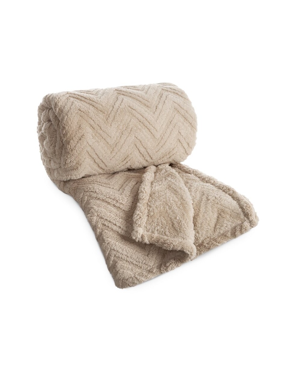 Koc pluszowy 70x160 Jodła ciemnobeżowy Eurofirany