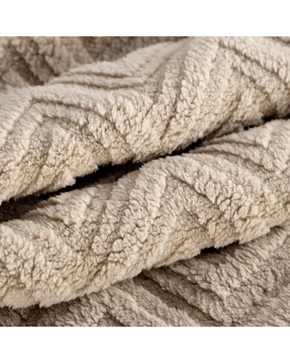 Koc pluszowy 70x160 Jodła ciemnobeżowy Eurofirany