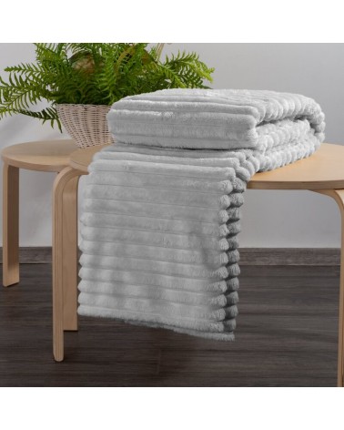 Koc pluszowy 200x220 Soft srebrny Eurofirany