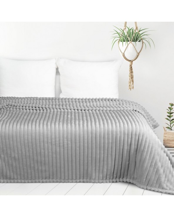 Koc pluszowy 200x220 Soft srebrny Eurofirany Koc pluszowy 200x220 Soft srebrny Eurofirany