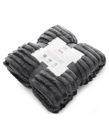 Koc pluszowy 200x220 Soft stalowy Eurofirany