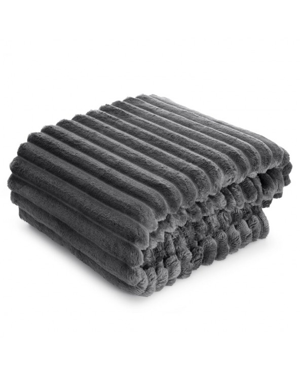 Koc pluszowy 200x220 Soft stalowy Eurofirany Koc pluszowy 200x220 Soft stalowy Eurofirany