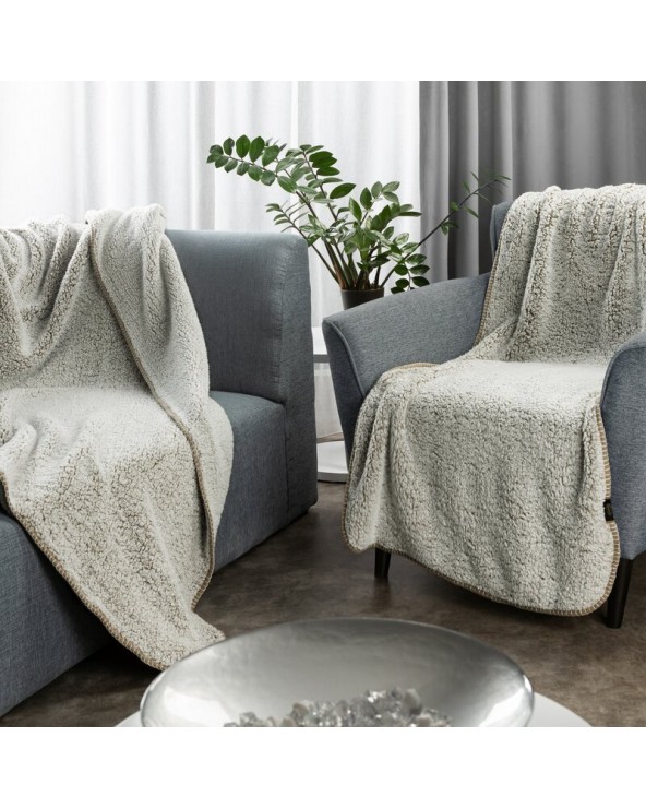 Koc sherpa baranek 170x210 Koala beżowy/biały Eurofirany