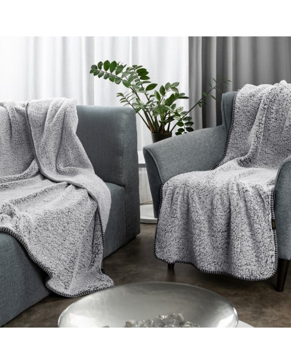 Koc sherpa baranek 200x220 Koala stalowy/biały Eurofirany