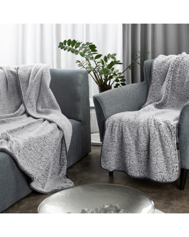 Koc sherpa baranek 200x220 Koala stalowy/biały Eurofirany