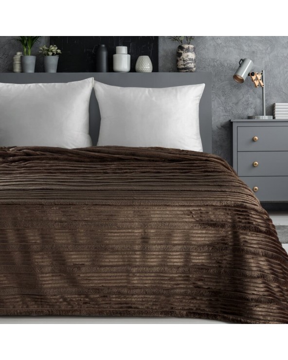 Koc pluszowy 200x220 Nina ciemnobrązowy Eurofirany