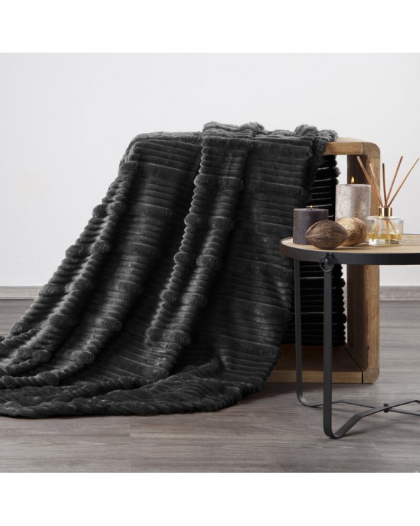 Koc pluszowy 200x220 Nina czarny Eurofirany