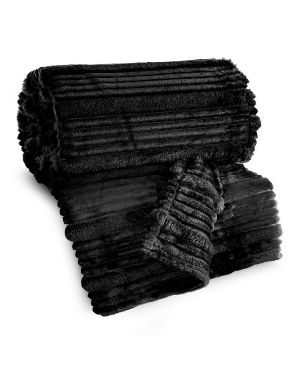 Koc pluszowy 200x220 Nina czarny Eurofirany