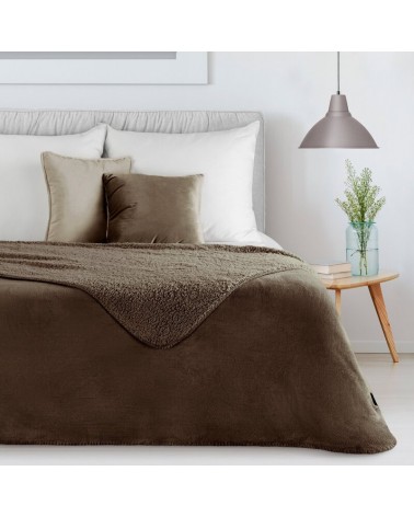 Koc sherpa baranek 200x220 Tedy ciemnobrązowy Eurofirany