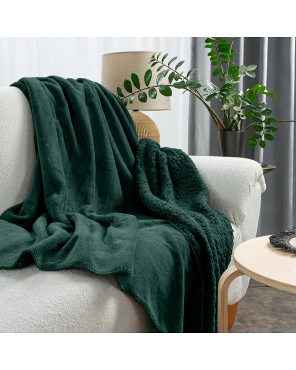 Koc sherpa baranek 150x200 Tedy ciemnozielony Eurofirany Koc sherpa baranek 150x200 Tedy ciemnozielony Eurofirany