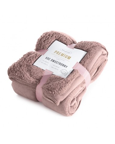 Koc sherpa baranek 200x220 Tedy różowy Eurofirany