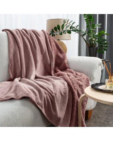 Koc sherpa baranek 200x220 Tedy różowy Eurofirany